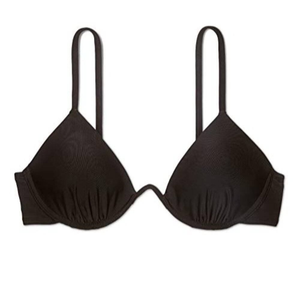 Xhilaration Women's V Wire Underwire Bikini Top - Black - Small